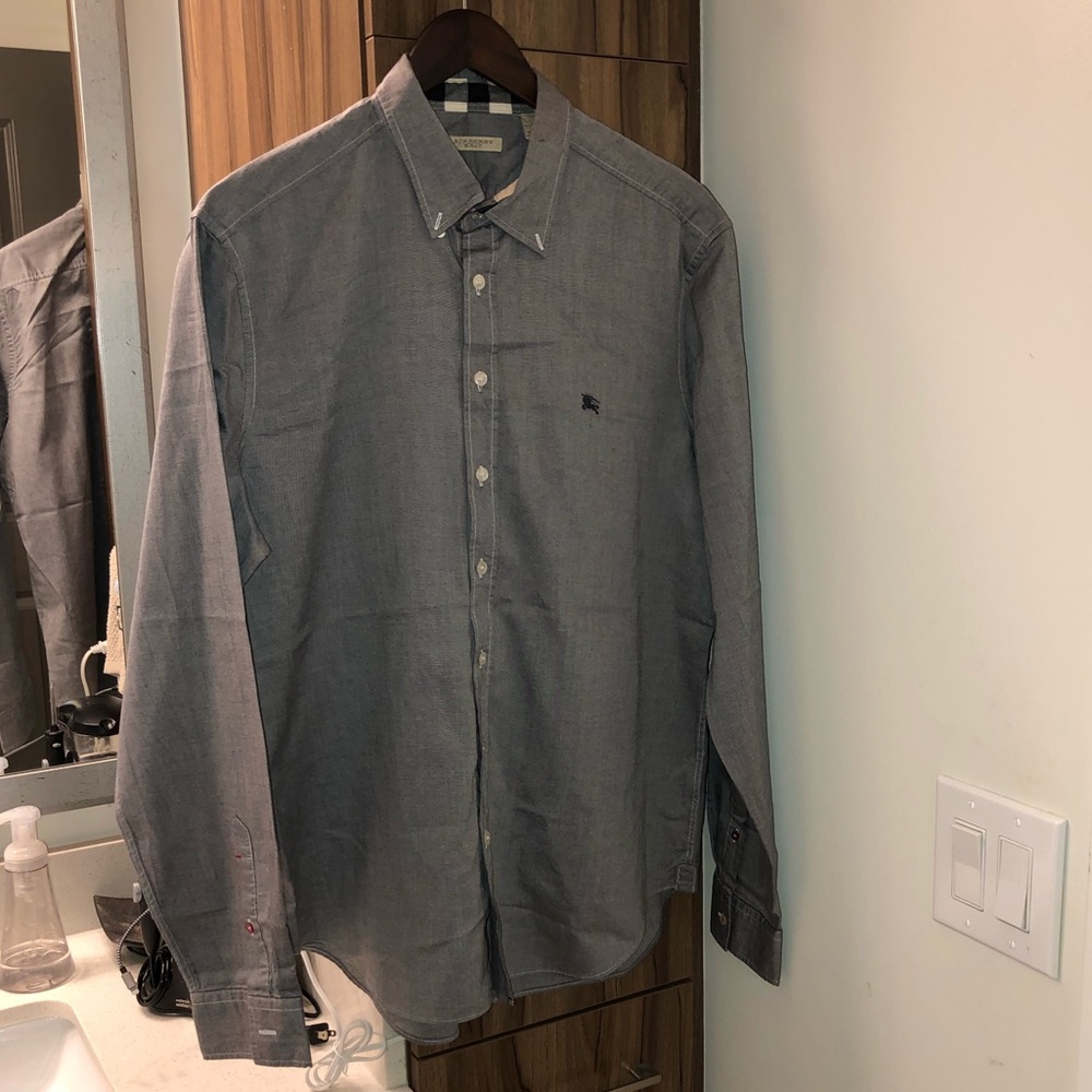 Burberry Men's Gray Dress Shirt